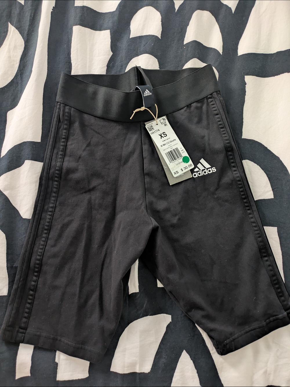adidas Black Workout Bike Shorts with Logo
